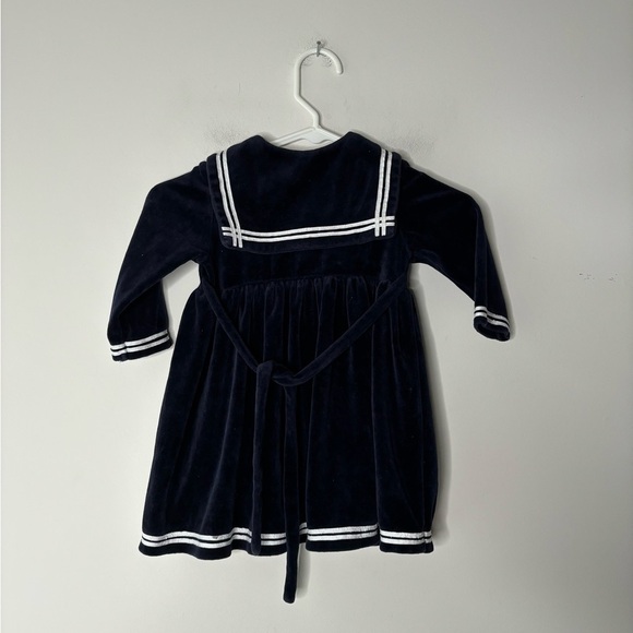 Good lad vintage baby girl navy blue and white velvet dress size 24M - Picture 7 of 7